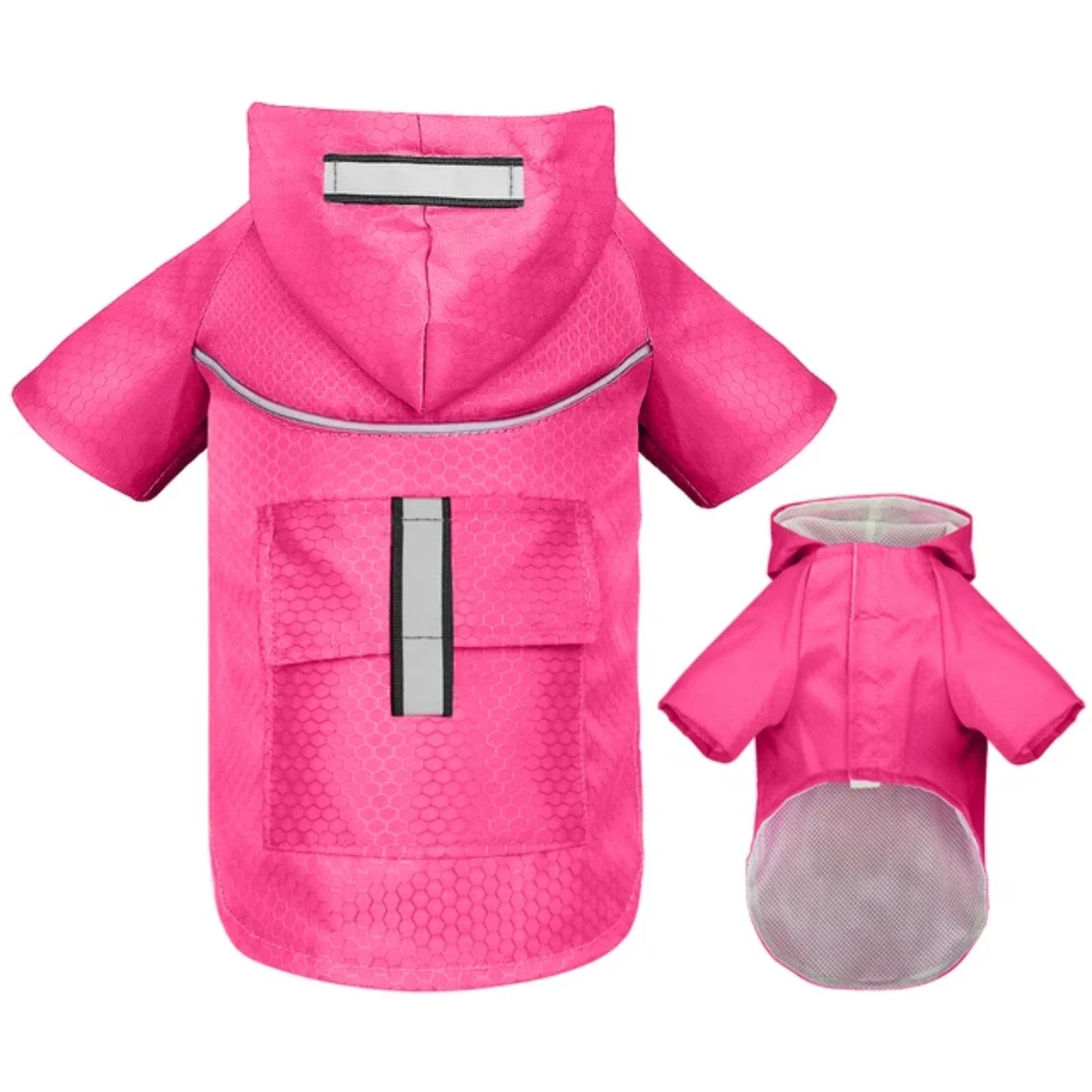 Mesh Breathable Small Dog Raincoat Reflective Durable Dog Pet Clothes with Hood Pocket Puppy Rain Jacket Small Medium Dog