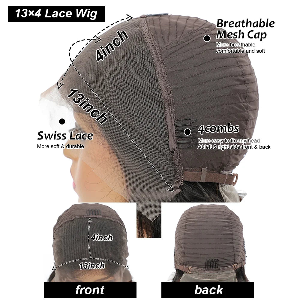 BOB Lace Front Wig Human Hair 13x4 Short Straight Full Frontal Bob Wig Transparent Lace Front Wig Europen Human Hair