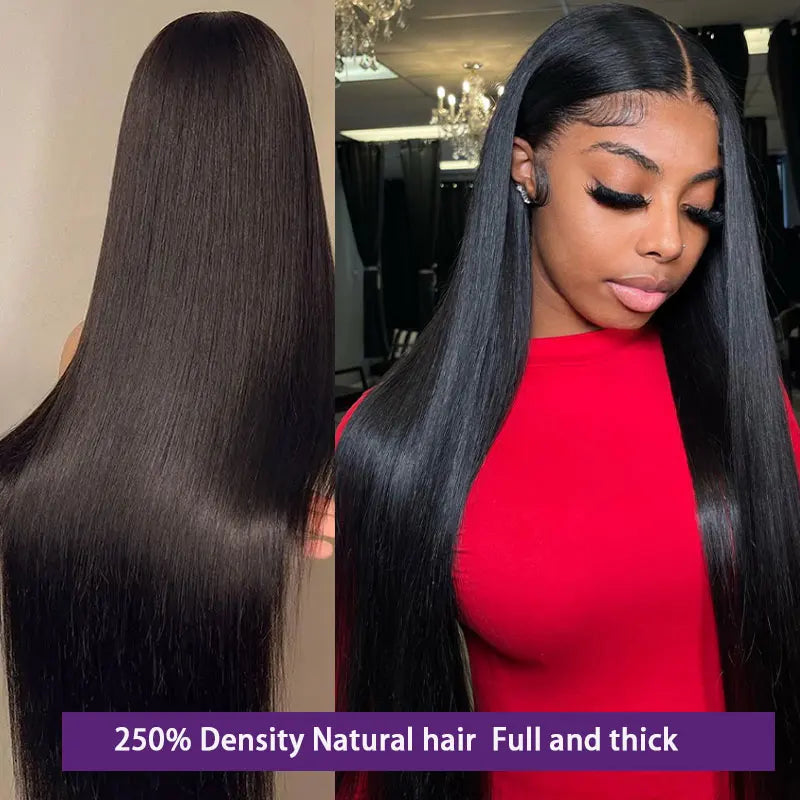 250 Density Bone Straight 13x6 Hd Lace Frontal Wig 30 40 Inch 13x4 Lace Front Human Hair Wigs For Women Pre Plucked