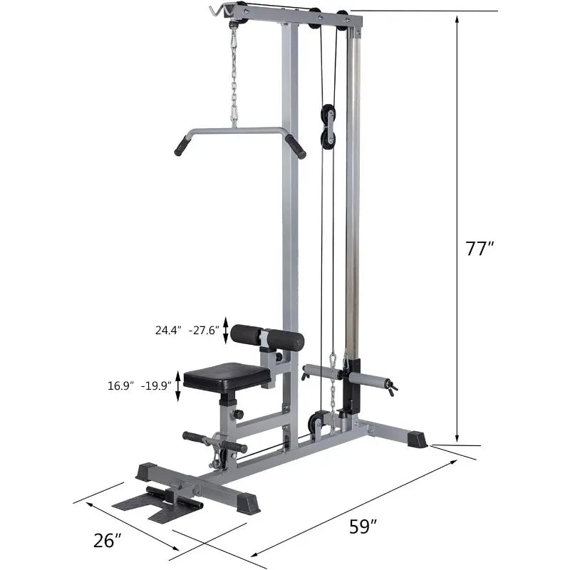 Pull Down Machine Low Row Cable Fitness Exercise Body Workout Strength Training Bar Machine