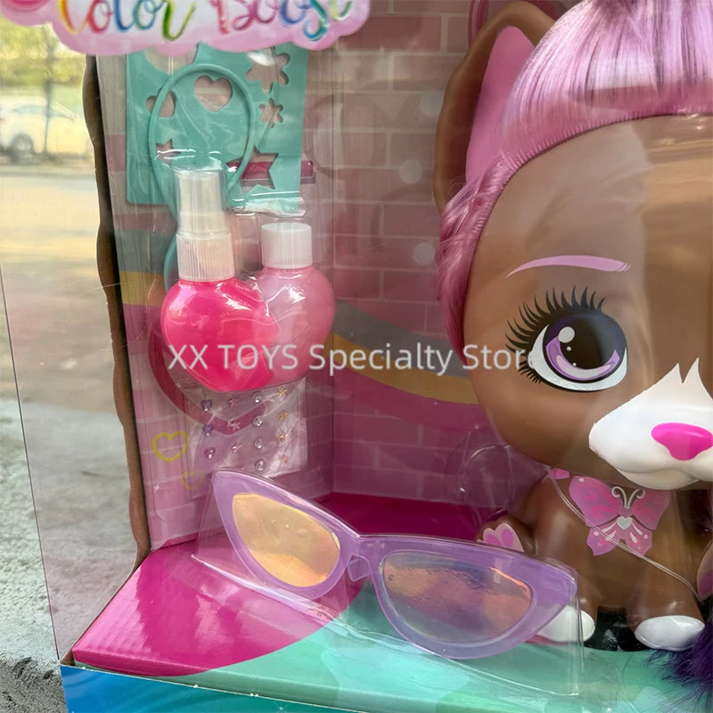 I Love Vip Pets Color Boost Mega Vip Pet Nyla Styling Head Pet Dog Hair Braiding Toys Girls Play House Toys Birthday Gift Set