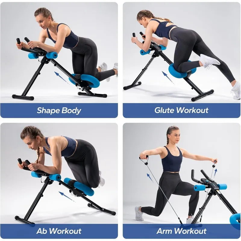 Ab Machine, Ab Workout Equipment, Adjustable Ab Trainer Machine for Abs Workout at Home Gym, Foldable
