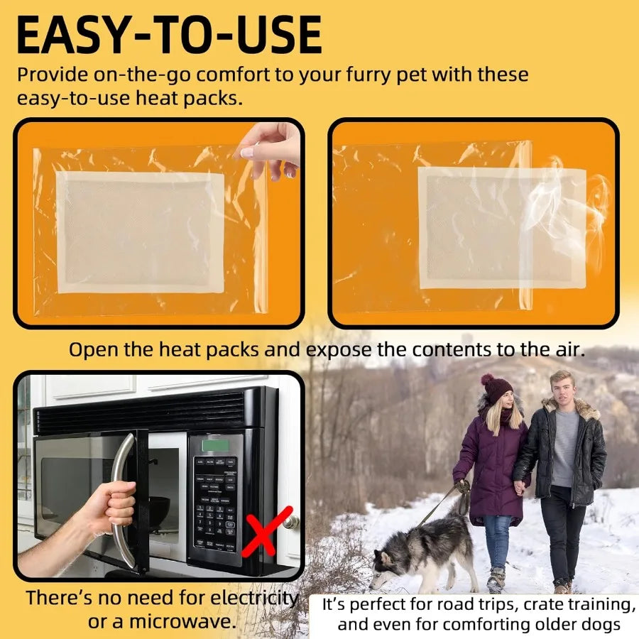 15Pack Upgraded Heat Packs for Newborn Puppy Anxiety Relief Ideal for Use in Dog Toys Replacement Disposable Puppy Warmers Prov