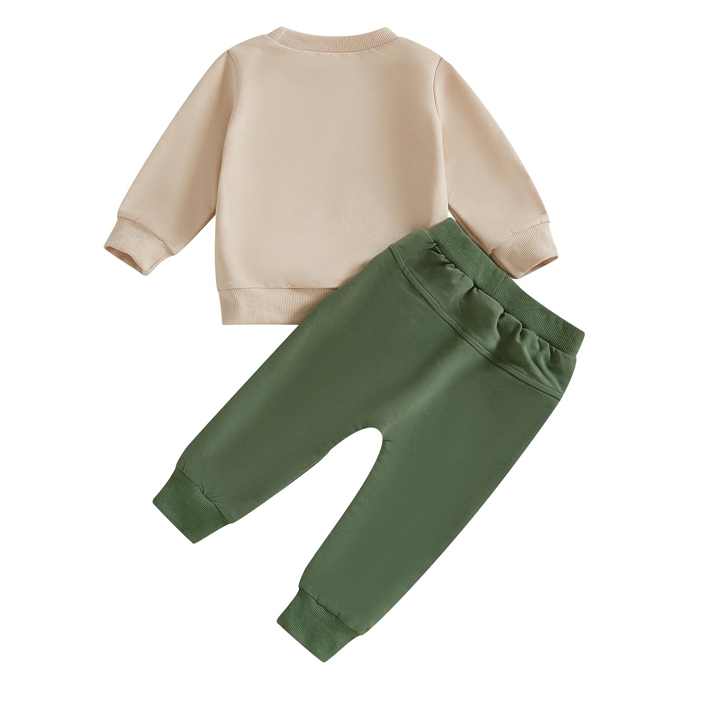 Baby Boys Pants Set, Long Sleeve Crew Neck Letters Print Sweatshirt with Elastic Waist Sweatpants Infant Clothes