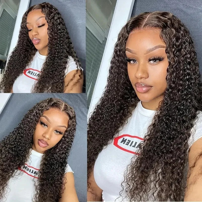 5×5 Lace Front Wigs Human Hair Water Wave 13×4 1B Lace Frontal Wigs 200 Density Transparent Human Hair Wigs