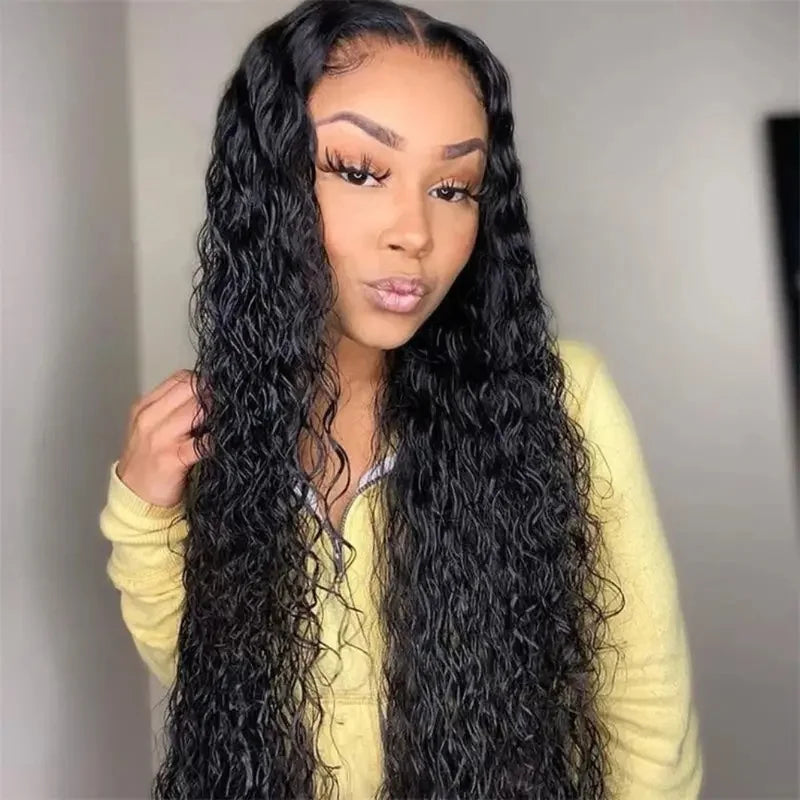 5×5 Lace Front Wigs Human Hair Water Wave 13×4 1B Lace Frontal Wigs 200 Density Transparent Human Hair Wigs