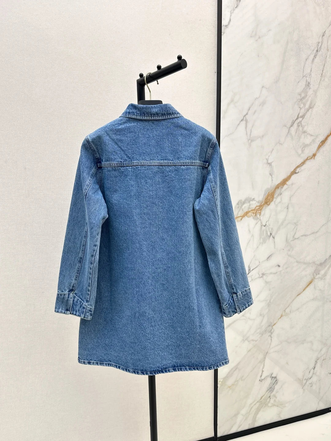 The new autumn version of the baby collar denim dress for women, a trendy European and American dress