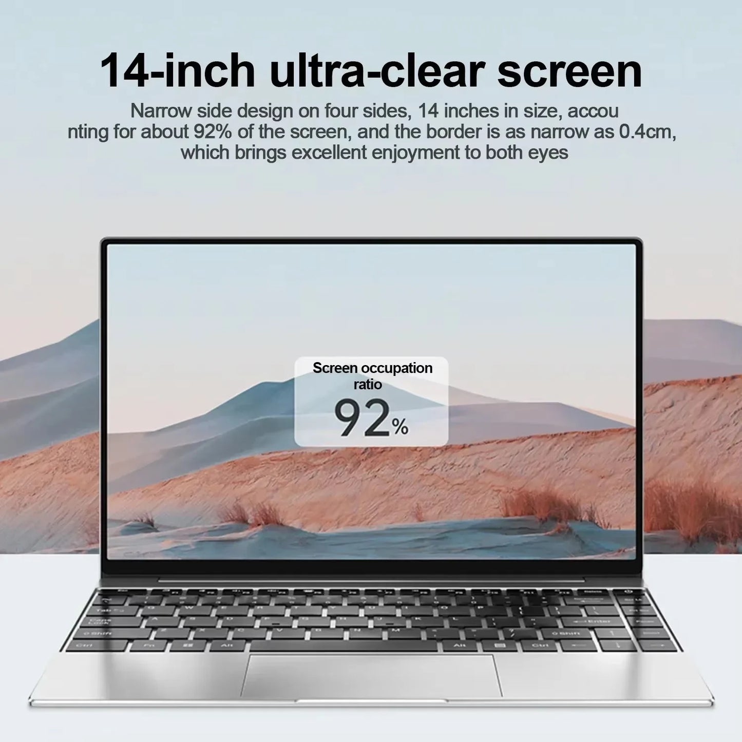 14.1"Ultra Slim Laptop 16GB RAM 2TB SSD Intel N3700 Windows 11 Notebook Gamer 1920*1080 HD Display Office Study Computer PC