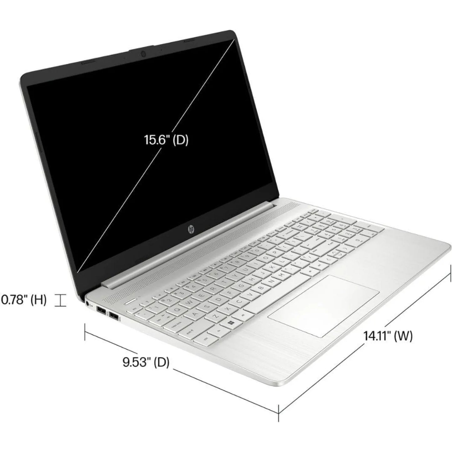 HP 15.6"HD Business Laptop,AMD Ryzen 3 5300U,32GB RAM,1TB SSD,Windows 11 Home,Natural Silver