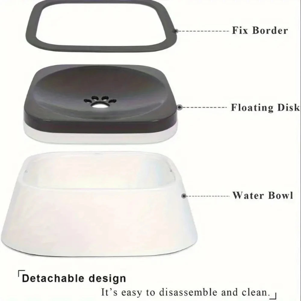Filtered Water Bowl for Dogs - Spill-Resistant & Portable with Floating Filter