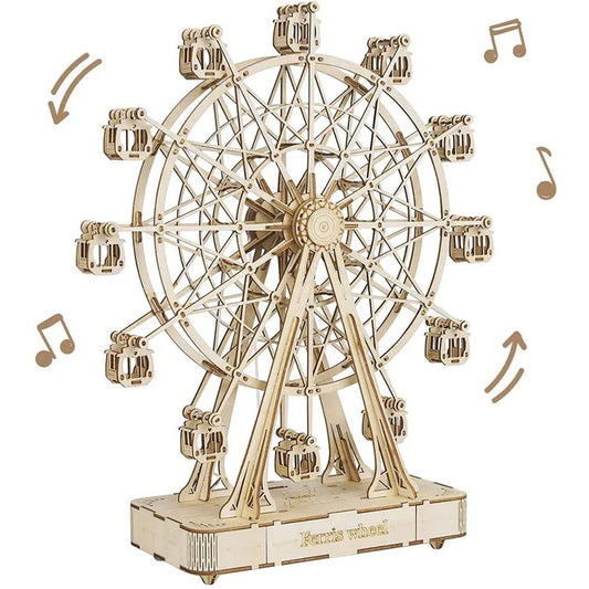 Robotime Rolife 3D Puzzle Ferris Wheel Music Box Box Model Kit with Music for Children and Adults Crafts Adults Women 3D Puzzle