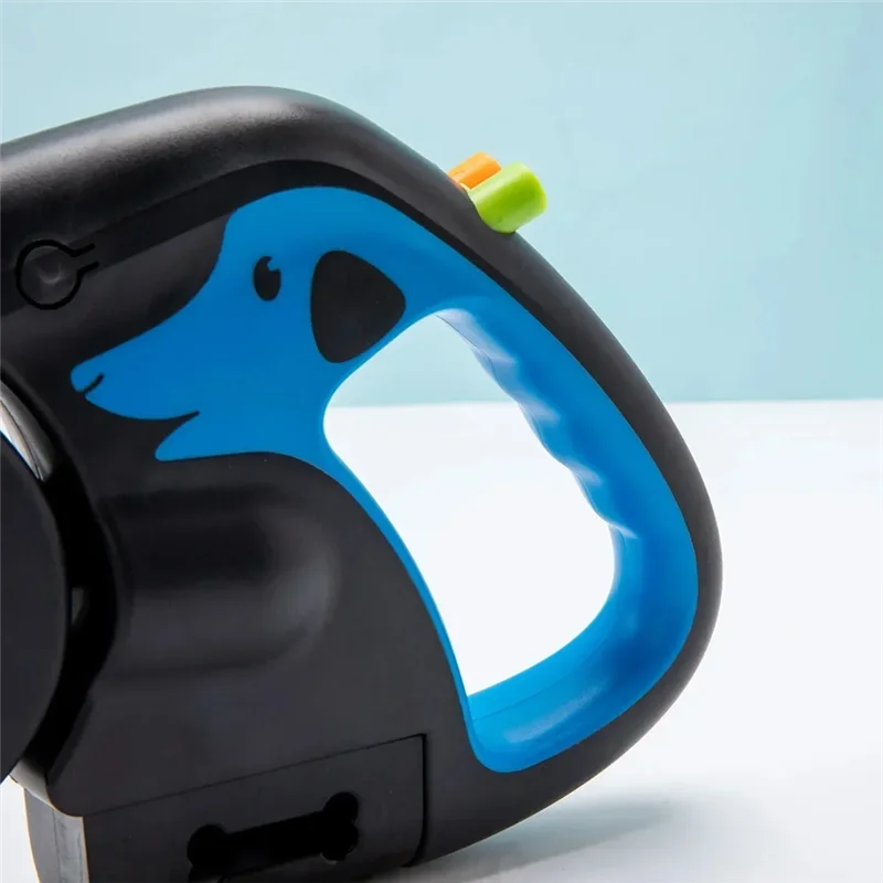 A69erotating Pet Leash For 2 Dogs Adjustable Double Rope Leashes With Flashlight Poop Bag Box Pet Traction Rope Retractable