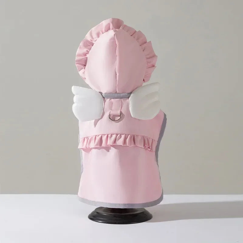 Pet Dog Angel Raincoat Summer Rain Waterproof Dog Clothes Small Dogs Out Cape Style Poncho Supplies Dog Accessories Pet Clothes