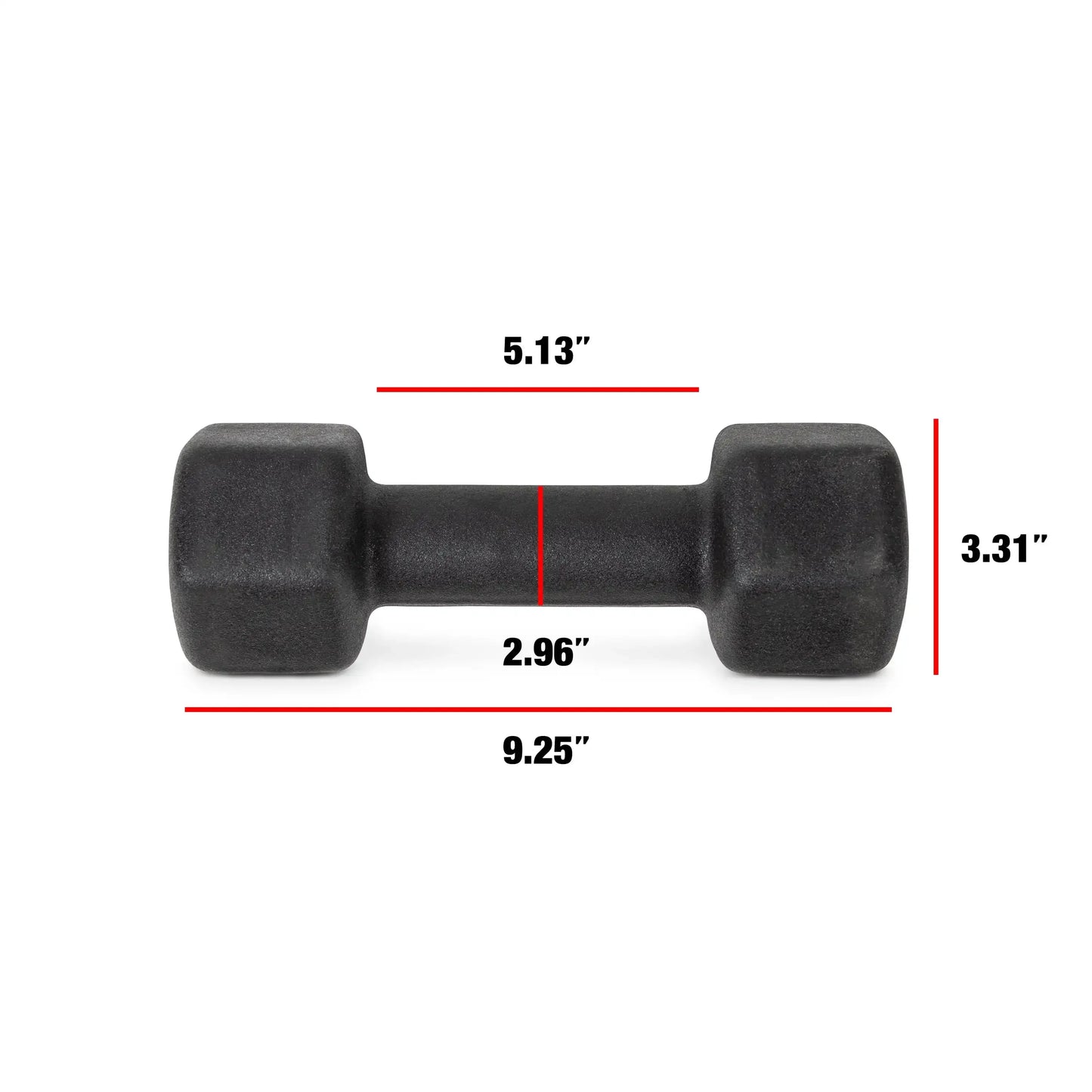 9lb Pair Neoprene Dumbbells, Non-Slip Quiet Hand Weights for Home Gym, Black Coated Fitness Set