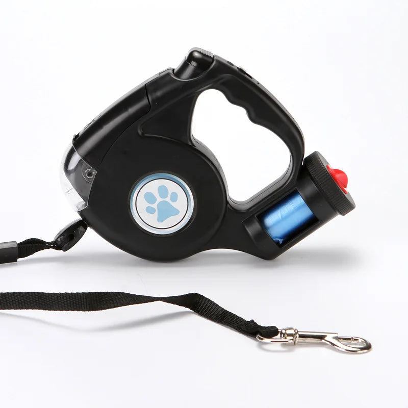 Pet Leash, Dog Automatic Retractable Leash with Light, Three-in-one Automatic Leash Outdoor Dog Walking Leash