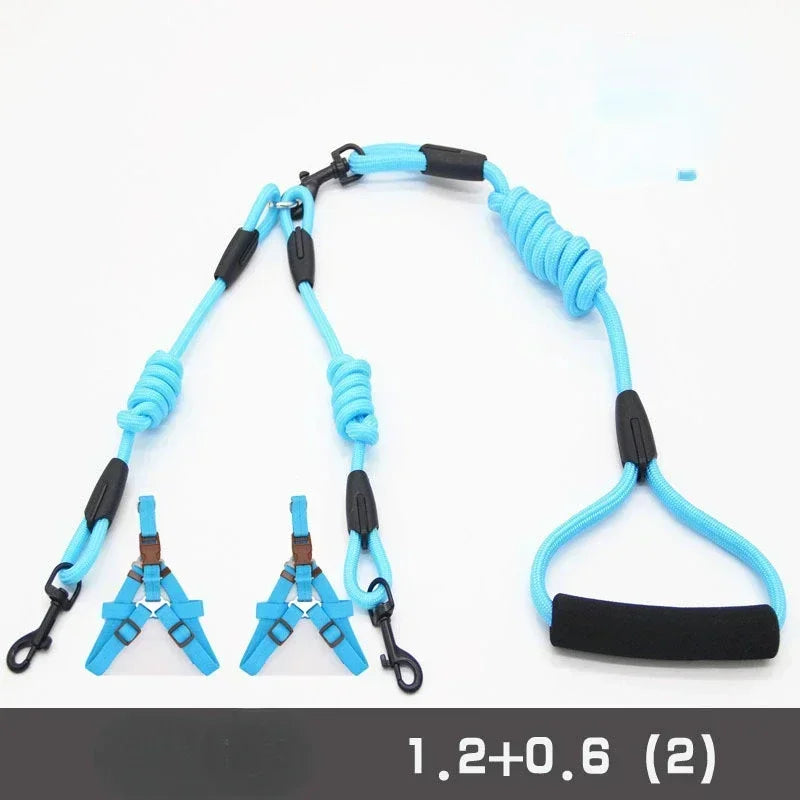 Leashes Dogs 2 Double Accessories Small for Leash Pet Chihuahua Dog 2 Ways Pet Nylon Dogs Lead Double Twin Coupler Stuff Black