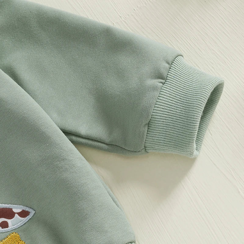 Toddler Winter 2PCS Clothing Sets Warm Fleece Hoodie Bear Print Pullover Elastic Waist Pants Outfit for Boys