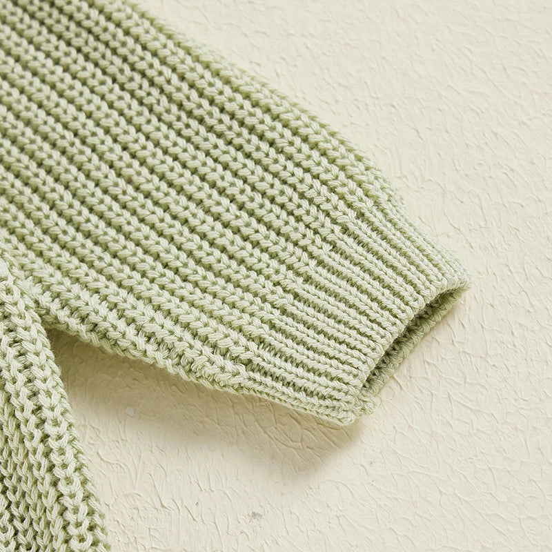 Cute Toddler Unisex Cable Knit Sweater Warm Cozy Round Neck Long Sleeve Pullover Jumper for Autumn Winter Season