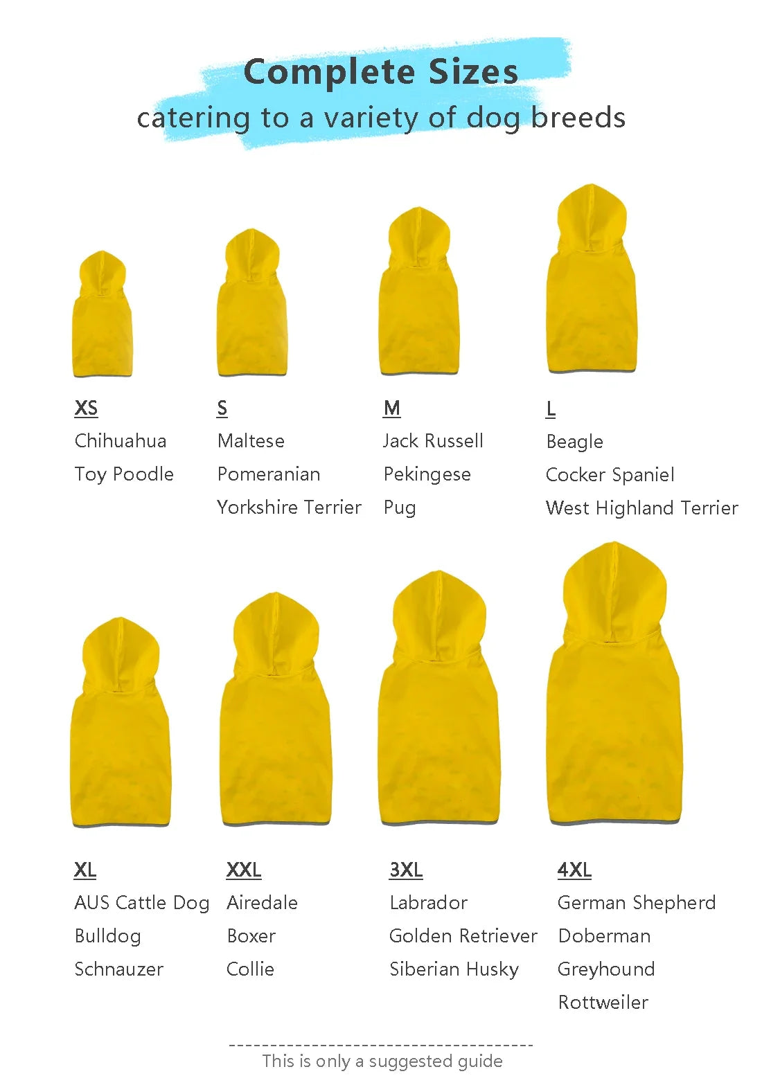 All Weather Dog Raincoat: Dual-sided Waterproof Coat with Polyester Fiber PU Coating and Quick-Adjust Velcro Closure