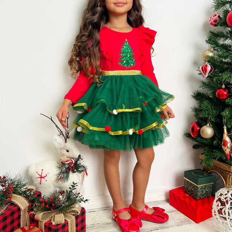 Children s Christmas Santa Claus Costume Round Neck Long Sleeve Dress Party Cosplay Costume for Christmas Celebration