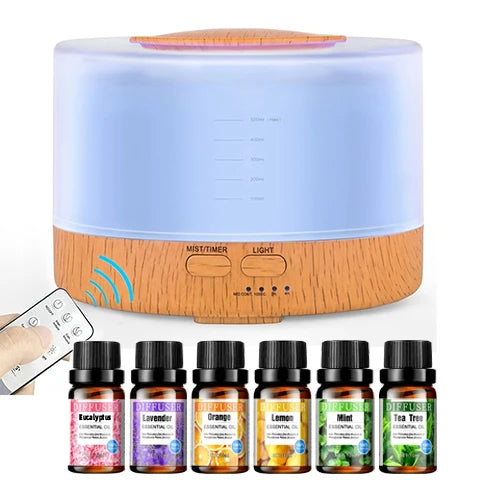 18.6oz Essential Oil Diffuser with Soundwave Tech, USB Powered, Remote Control, Auto-Off Safety, Perfect for Home & Office Decor