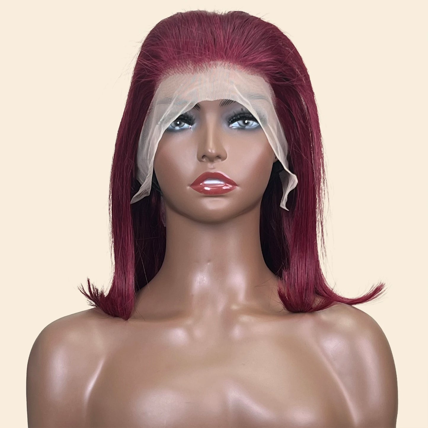 180% Density 99J Burgundy Short Bob Wig Human Hair 13x4 Lace Frontal Wigs For Women Remy Straight Lace Front Bob Wigs PrePlucked