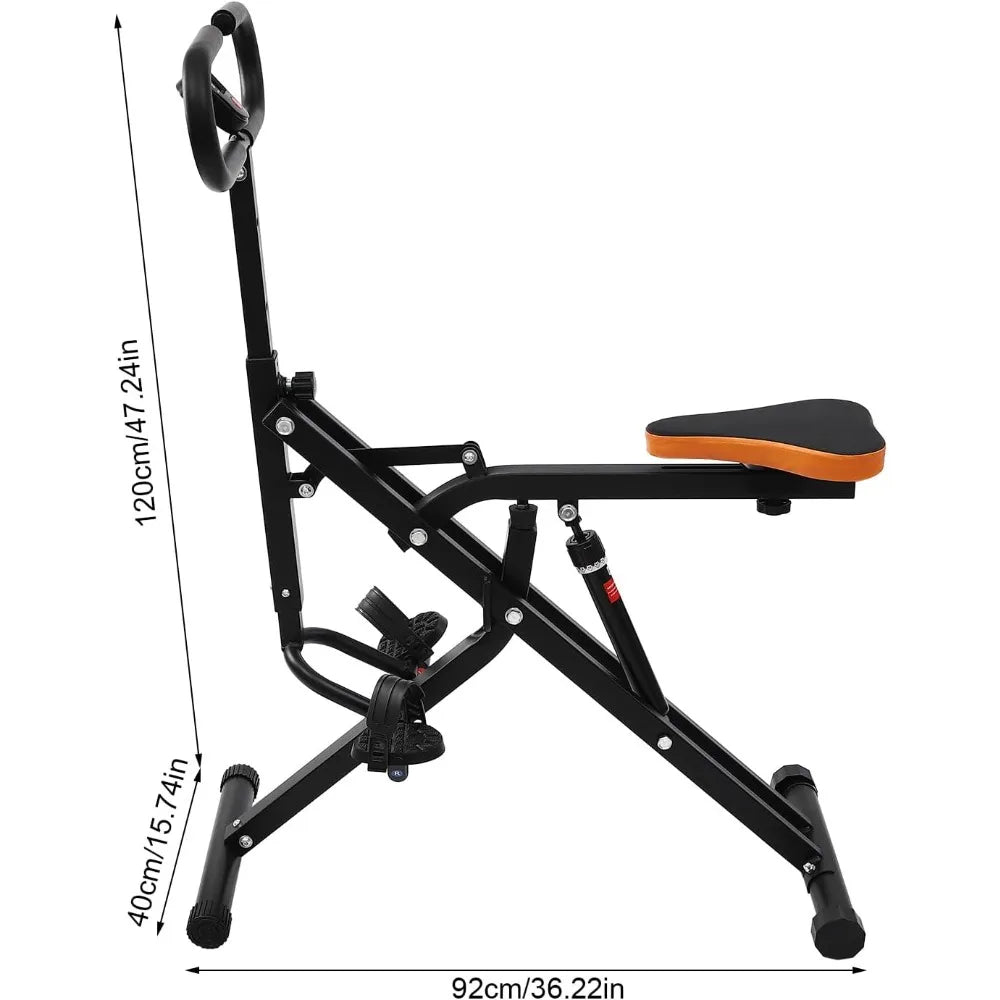 Exercise Equipment Squat Machine Trainer Rowing Machine for Ab Workout Glutes Black Modern Style 264.55lbs Weight Capacity