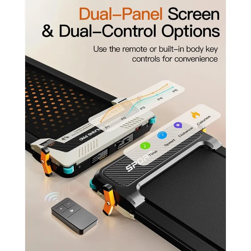 FUNRAY Versatile Walking Pad Treadmill with Incline - Dual-Sided Under Desk Treadmill with Foot Massage,2 in 1 Walking Machine