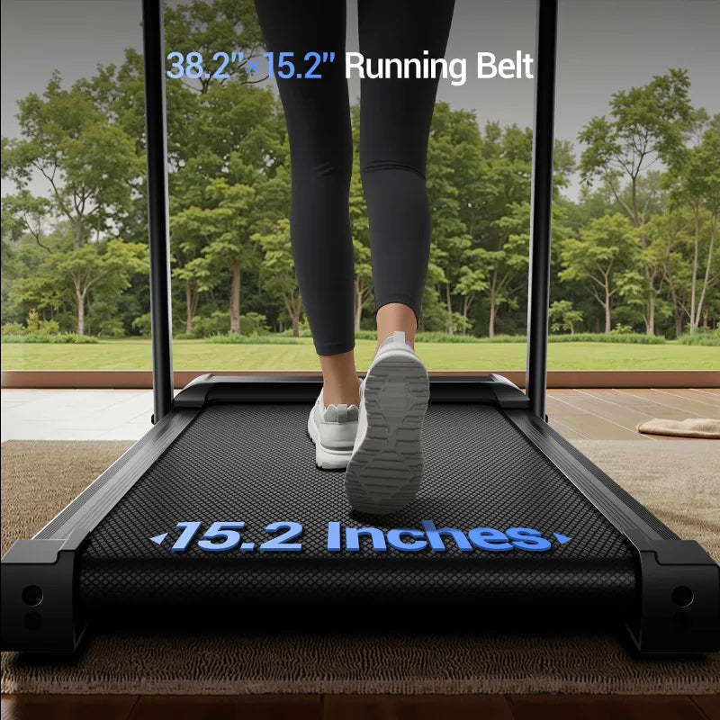 Portable Treadmills for Home with Handle, Foldable Treadmills with 300 Lbs Weight Capacity, 3.0HP Quiet Walking Pad Treadmill