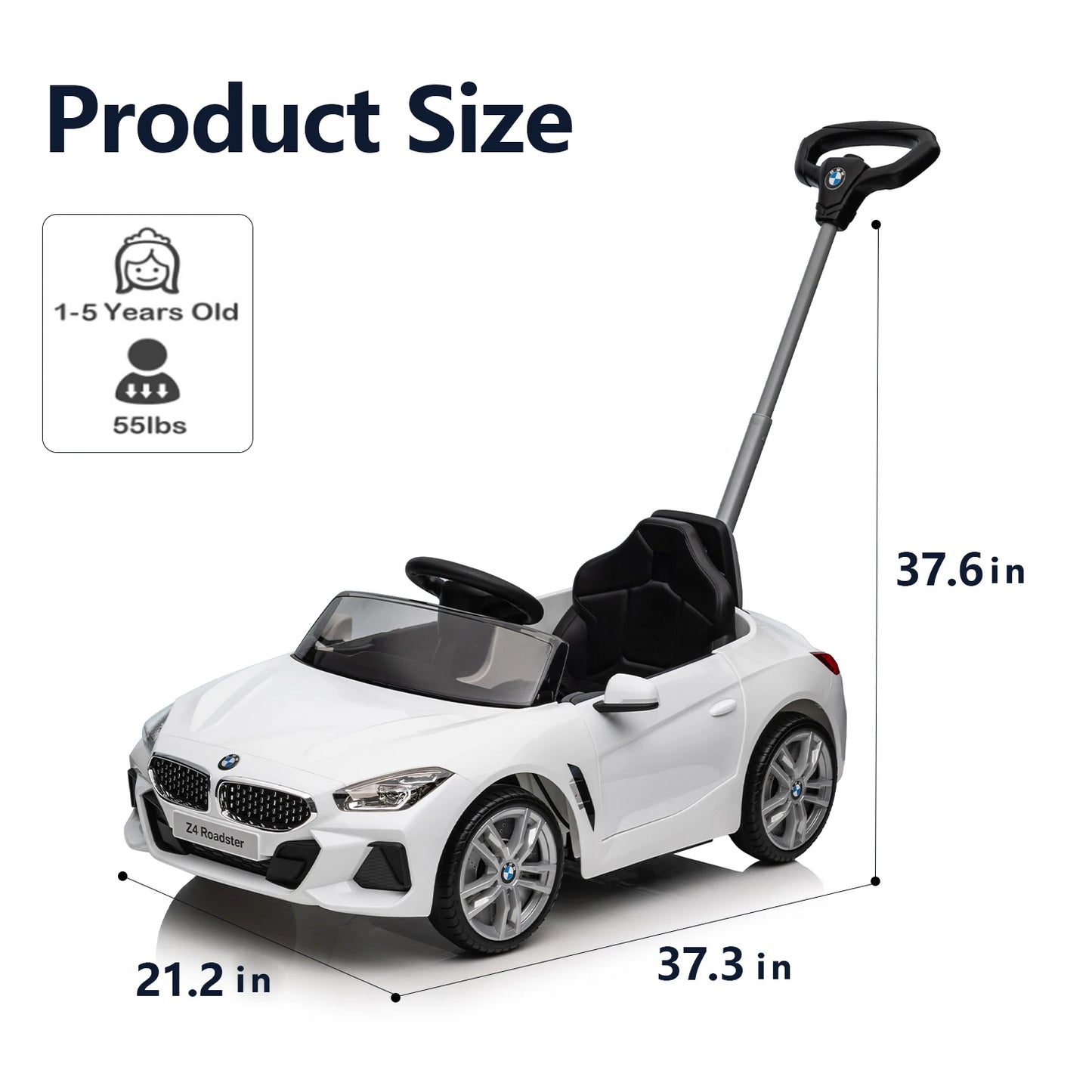 3-in-1 Kids' Push Car with Handle , Ride-Ons Toy Push Car for Toddlers 1-5