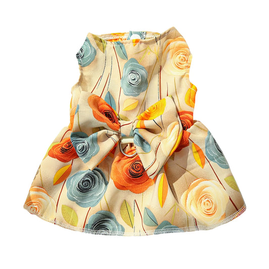 Cute Dog Floral Dress Adorable Pet Puppy Skirt for Small to Medium Sized Female Dogs Perfect for Photoshoots and Outings