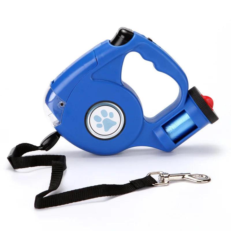 Pet Leash, Dog Automatic Retractable Leash with Light, Three-in-one Automatic Leash Outdoor Dog Walking Leash