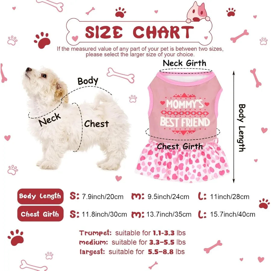 6 Pack Girl Dog Clothes Pet Dress Shirt Female Cute Dog Sundress Puppy Summer Apparel Clothes Outfits with Ruffles for Pets Cat