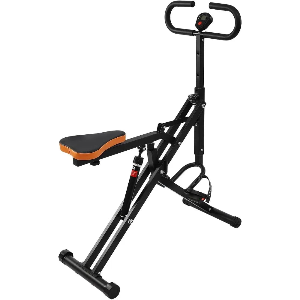 Exercise Equipment Squat Machine Trainer Rowing Machine for Ab Workout Glutes Black Modern Style 264.55lbs Weight Capacity