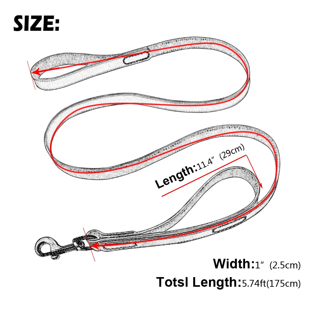 Genuine Leather Pet Dog Leash Rope Pet Training Walking Lead Leashes For Medium Large Dogs Quick Control With 2 Handles