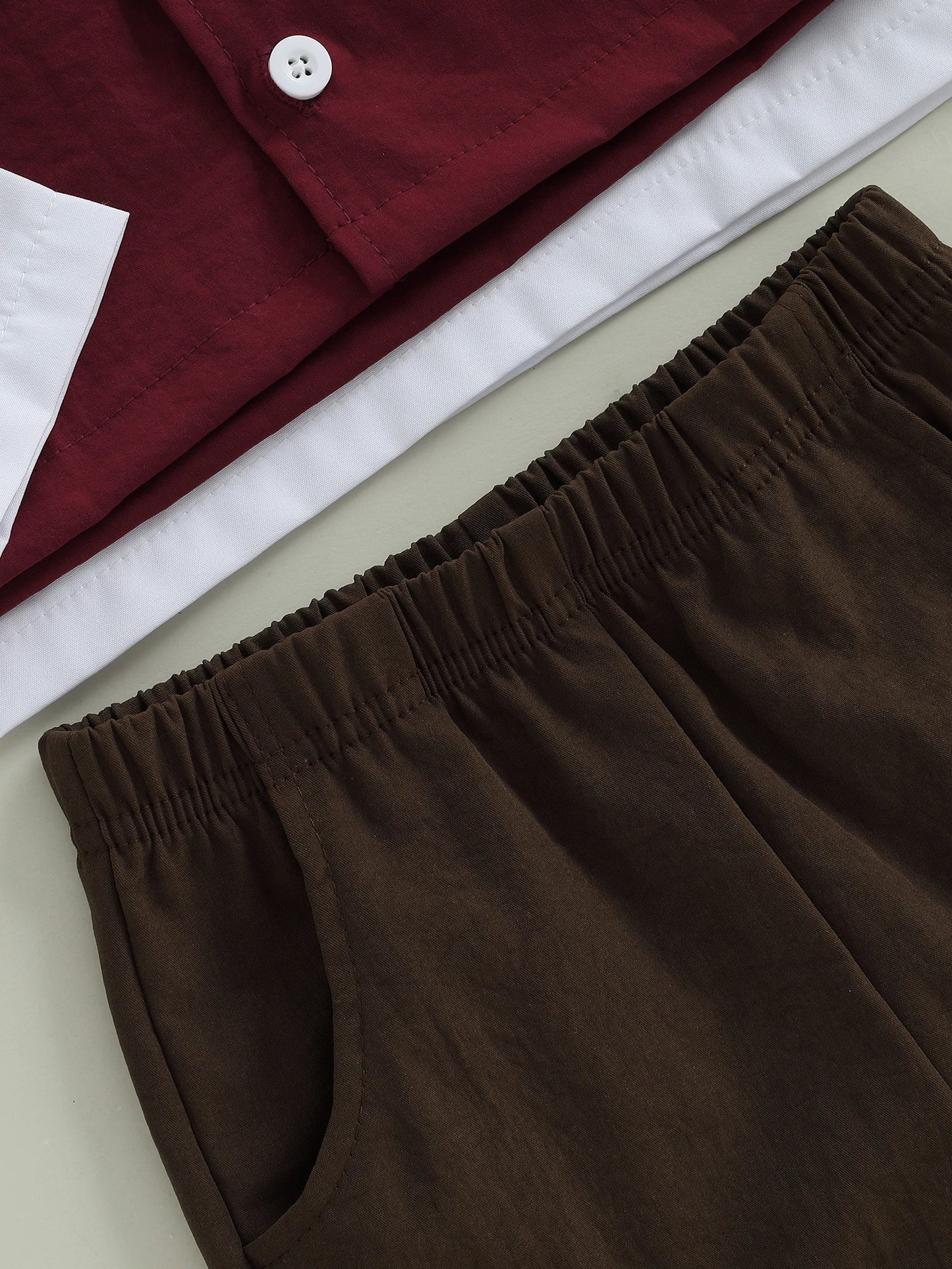 Baby Boy Formal Wear Set Solid Color Long Sleeve Round Neck Top Elastic Waist Pants Cape Vest 4 Piece Outfit