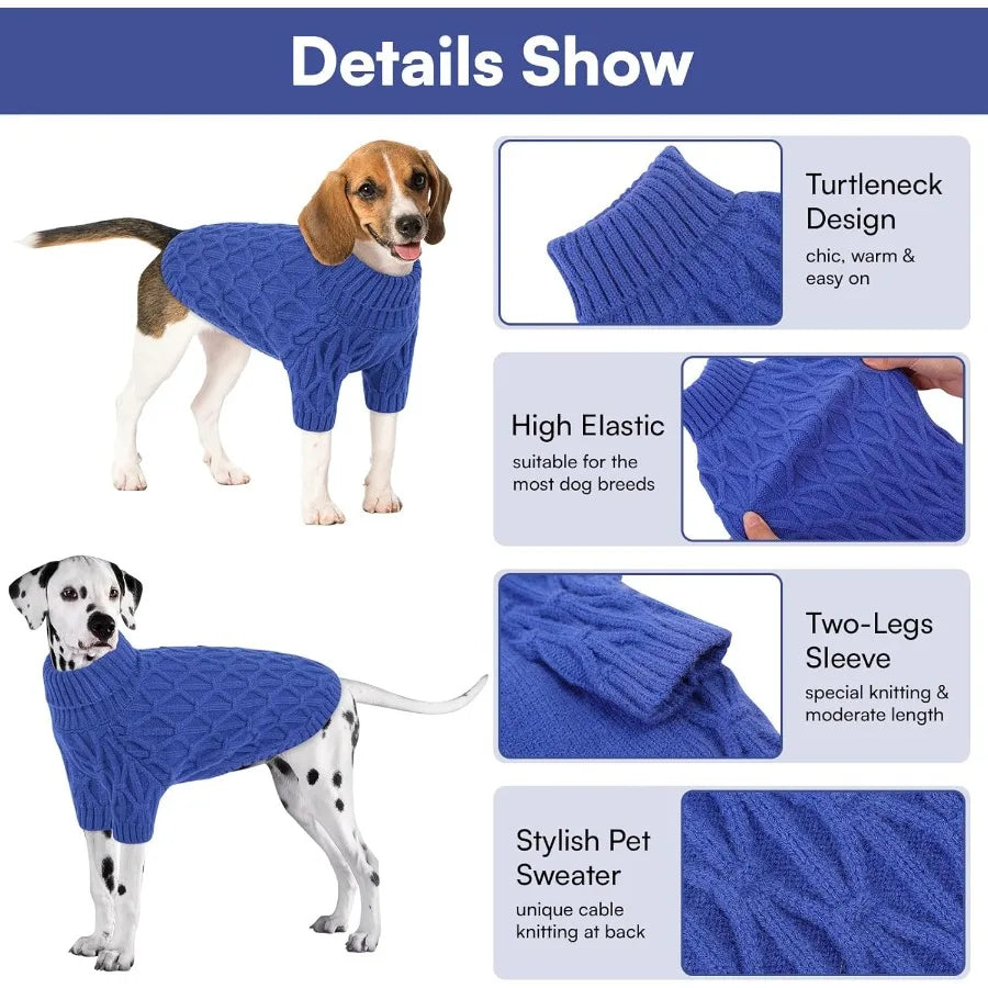 Warm Pullover Dog Sweaters for Small Dogs in Royal Blue Soft Thick Winter Clothing Ideal for Chihuahua Dachshund Yorkie Perfect