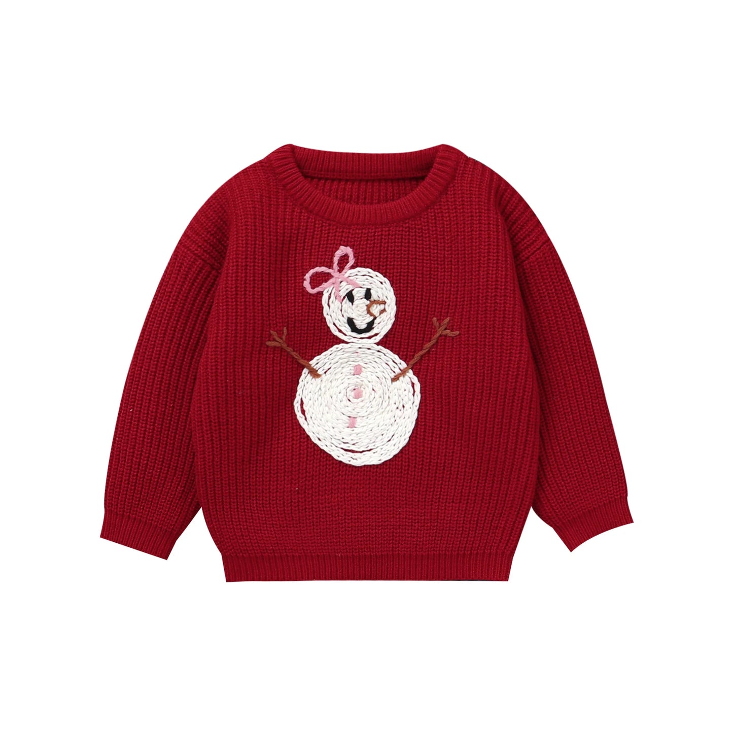 Children s Winter Sweater Cute Reindeer Pattern Knit Pullover for Girls Warm Crew Neck Christmas Jumper with Long Sleeves