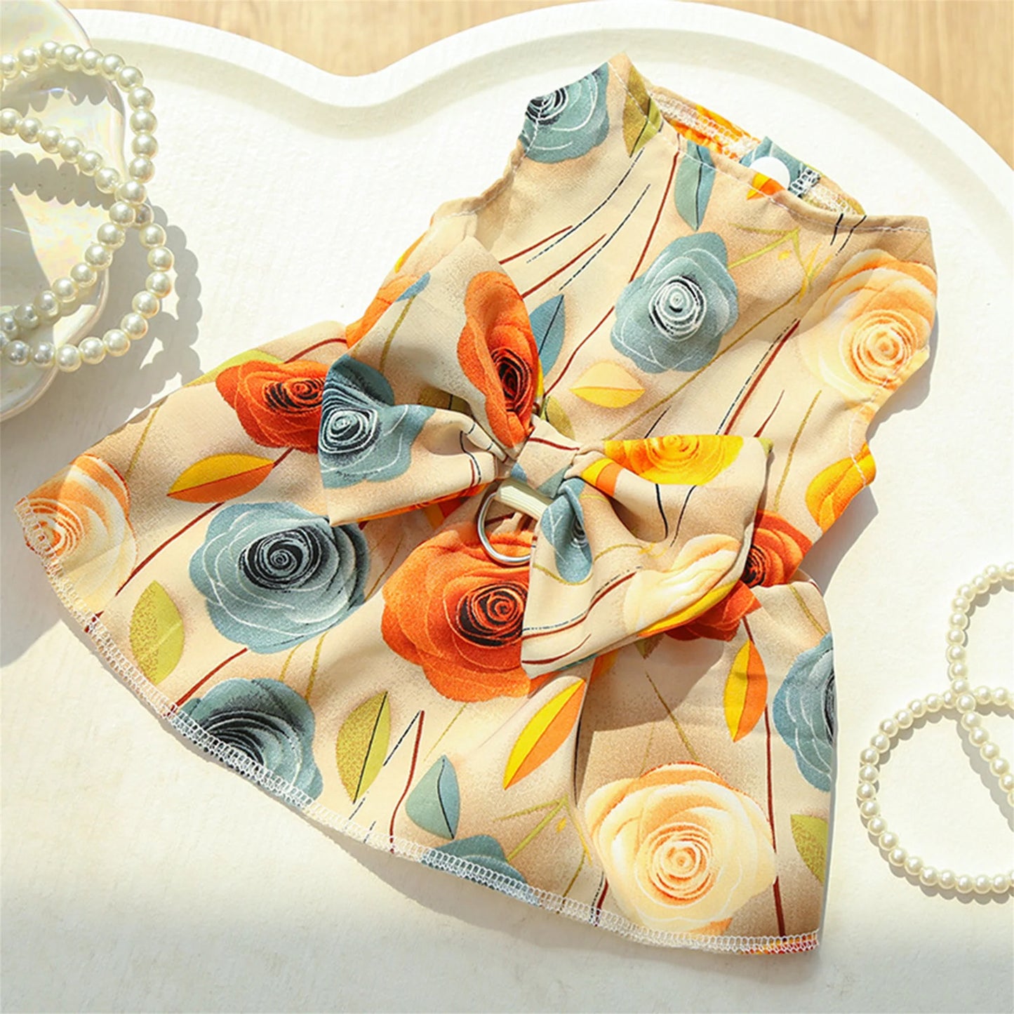 Cute Dog Floral Dress Adorable Pet Puppy Skirt for Small to Medium Sized Female Dogs Perfect for Photoshoots and Outings