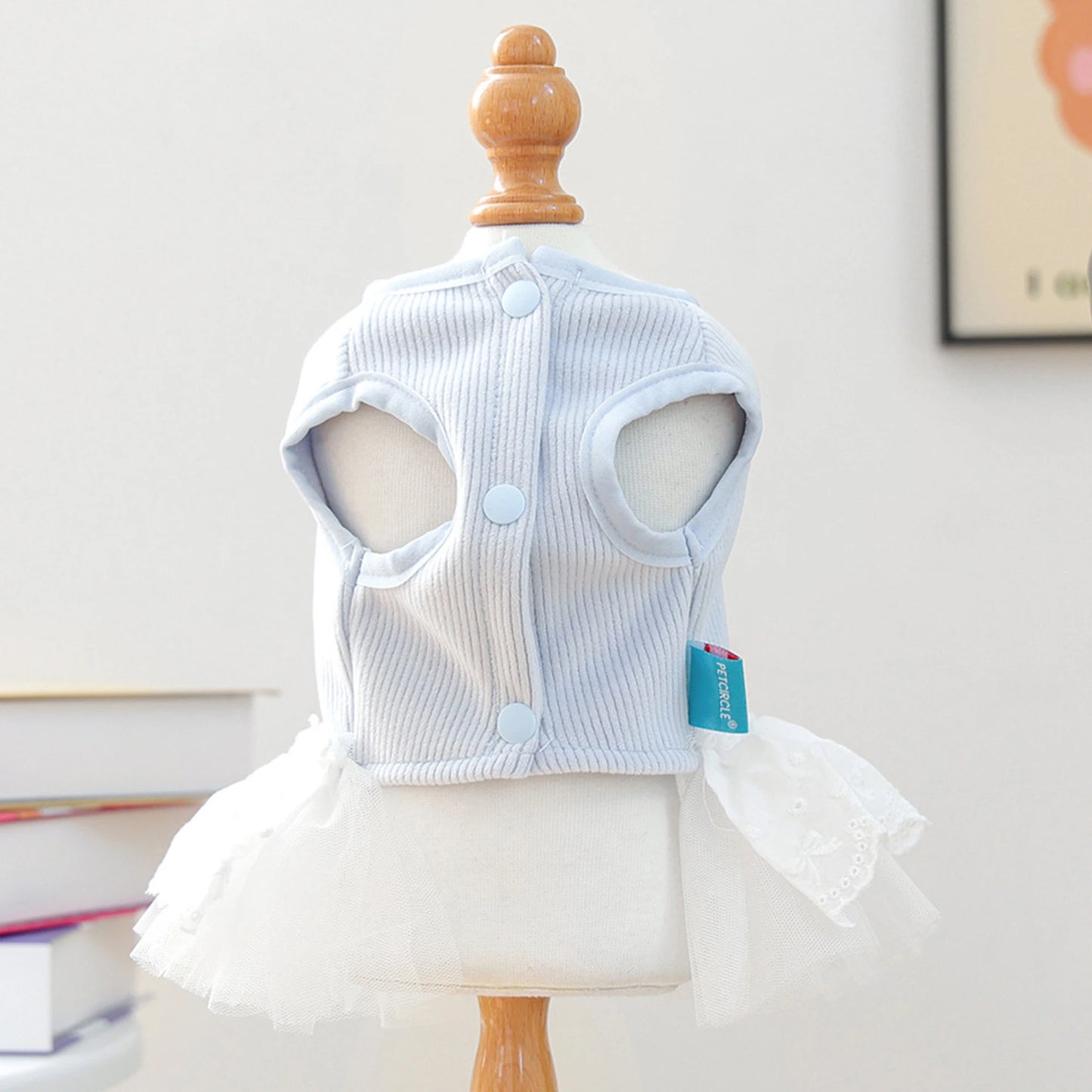 Dog Princess Dress with Bow Puppy Girl Tulle Dress Pet Clothes for Small Dogs Cats