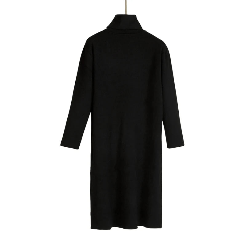 Knitted Women's Winter Dress 2025 Dresses Ladies Sweater Korean Fashion Clothing Robe Clothes Elegant Black Tight Woman Casual
