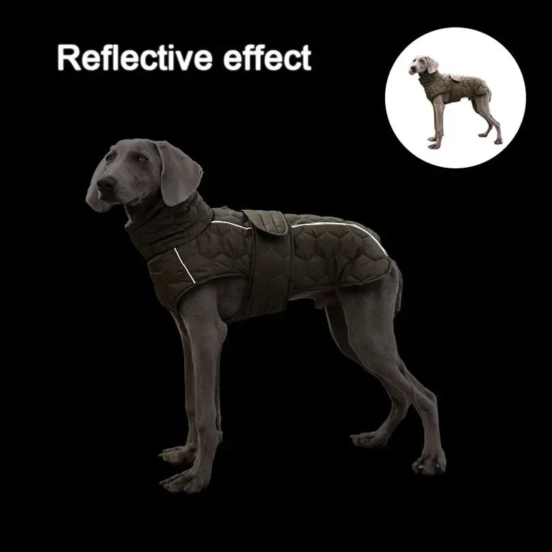 Winter Warm Dog Clothes Thick Reflective Snowsuit Pet Dog Down Jacket for Large Breed Dogs Parkas Clothing for Whippet Greyhound
