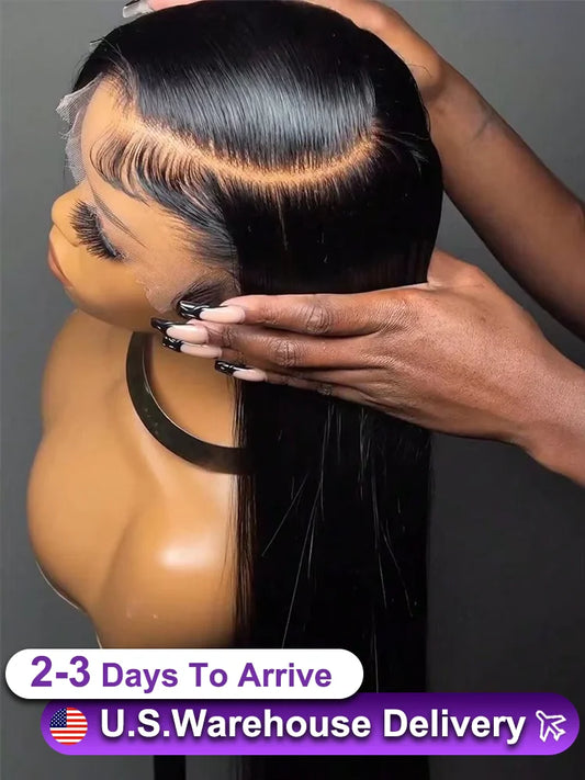 40 46Inch Bone Straight Human Hair Wig 13x6 HD Transparent Lace Front Wig Human Hair 13x4 Brazilian PrePlucked Lace Frontal Wigs