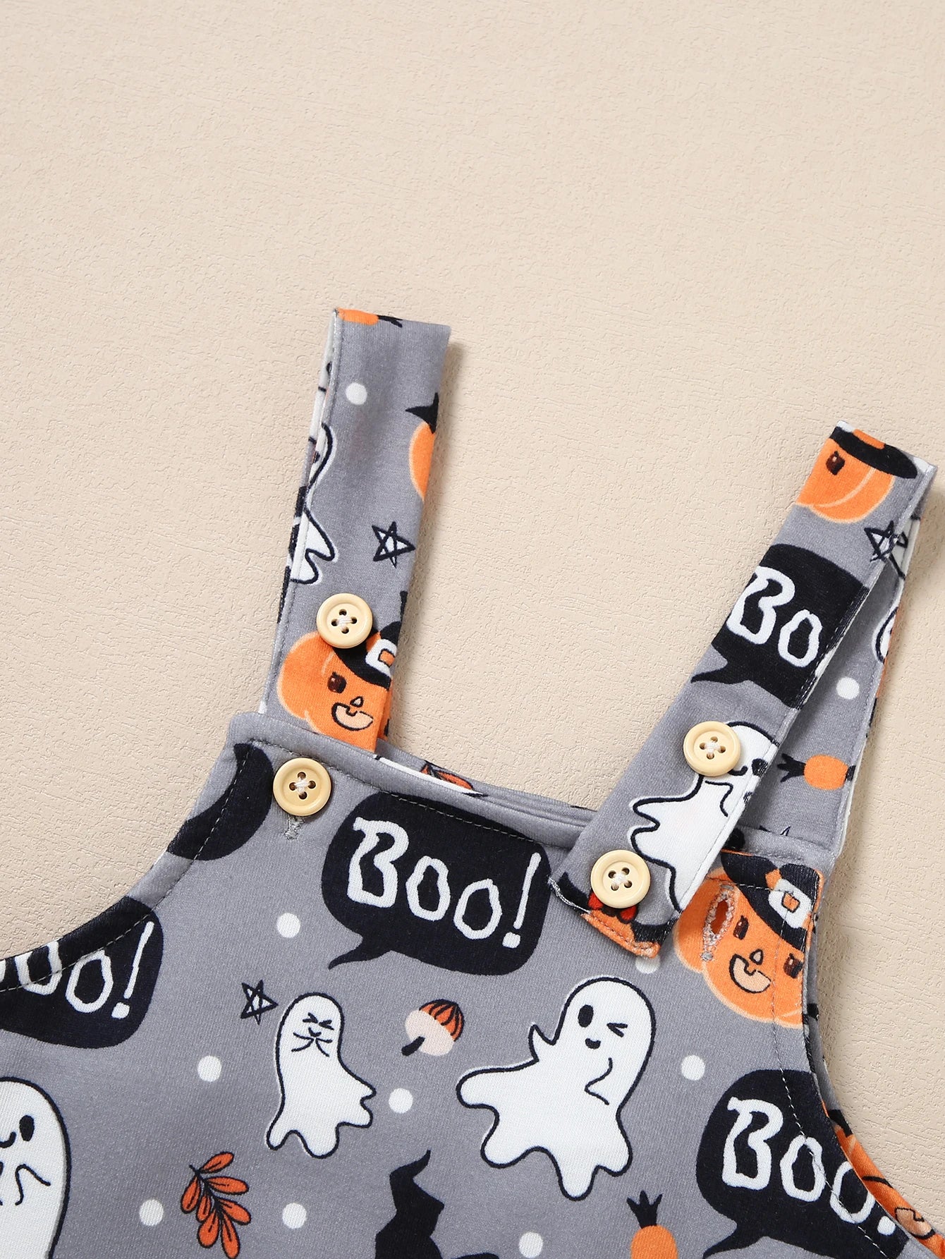Newborn Baby Boy Clothes,2Pcs Infant Boy Romper Bodysuit halloween Stripe Outfits +Bib Overall Pants(0-24 Month)