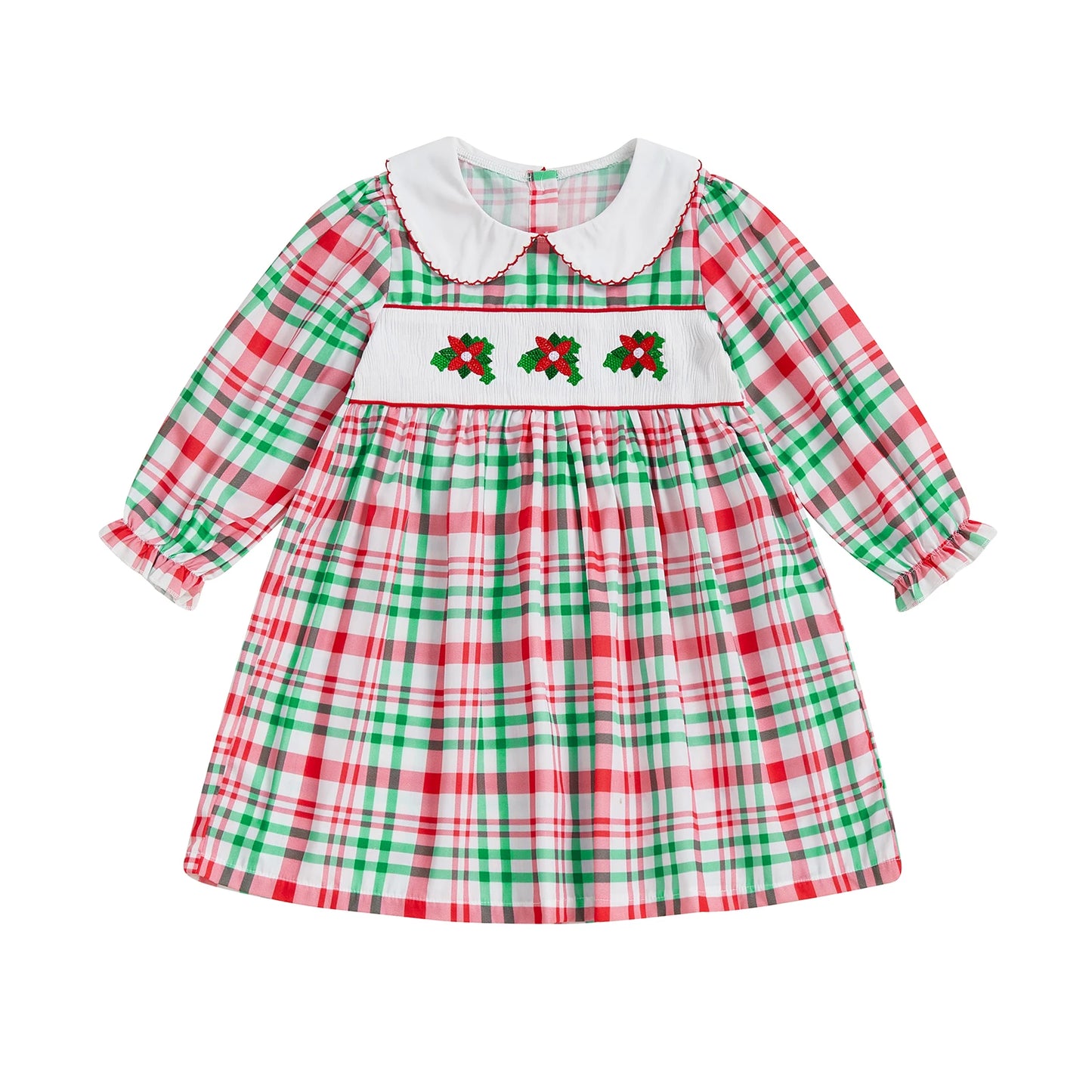Infant Baby Girl Christmas Outfit Reindeer Applique Plaid Button Down Shirt and Suspender Pants Set