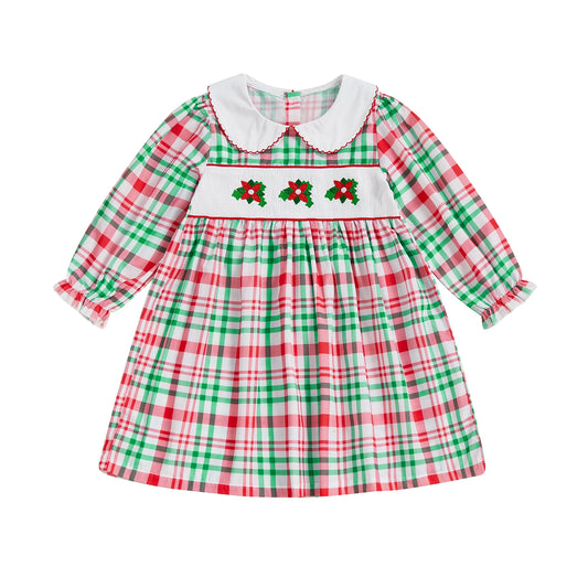Infant Baby Girl Christmas Outfit Reindeer Applique Plaid Button Down Shirt and Suspender Pants Set