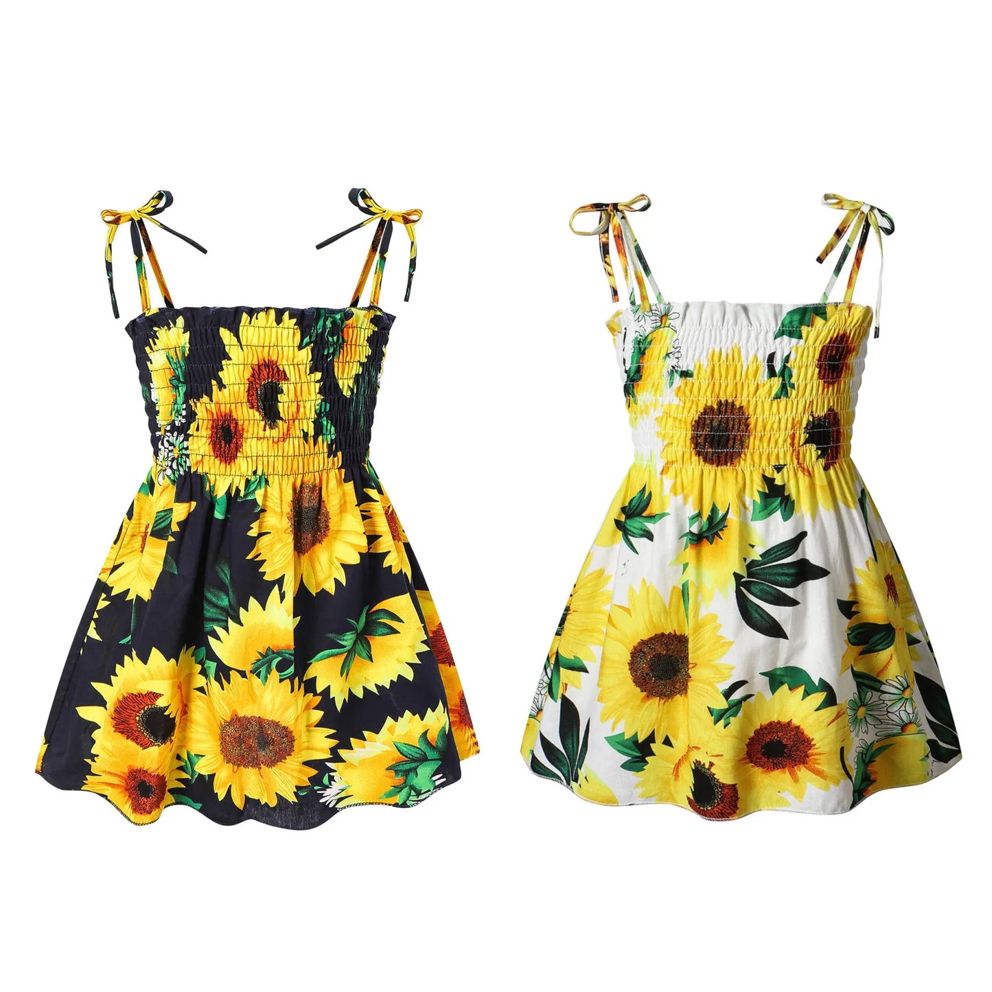 Toddler Kids Baby Girls Sunflower Slip Dress Floral Beach Dress Clothes Children'S Clothing Roupa Infantil Menina комплекты для