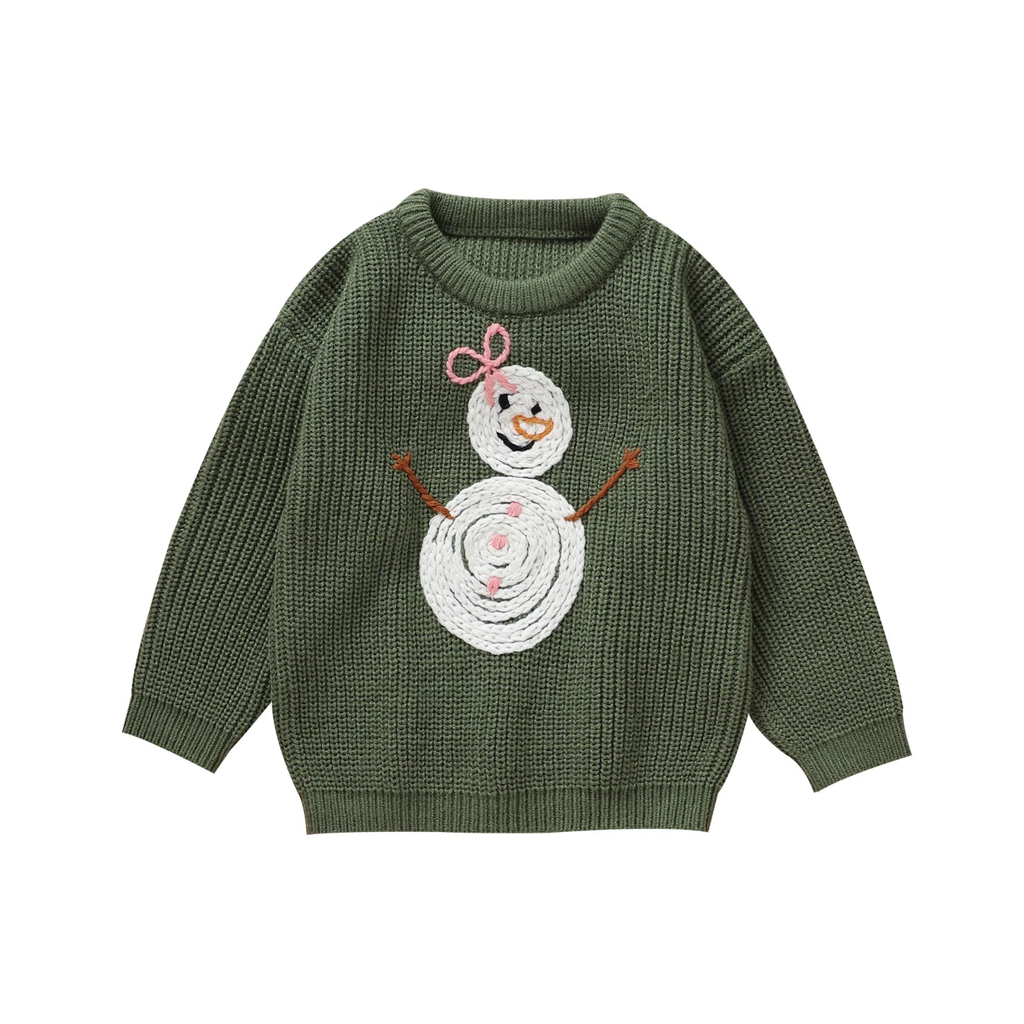 Children s Winter Sweater Cute Reindeer Pattern Knit Pullover for Girls Warm Crew Neck Christmas Jumper with Long Sleeves