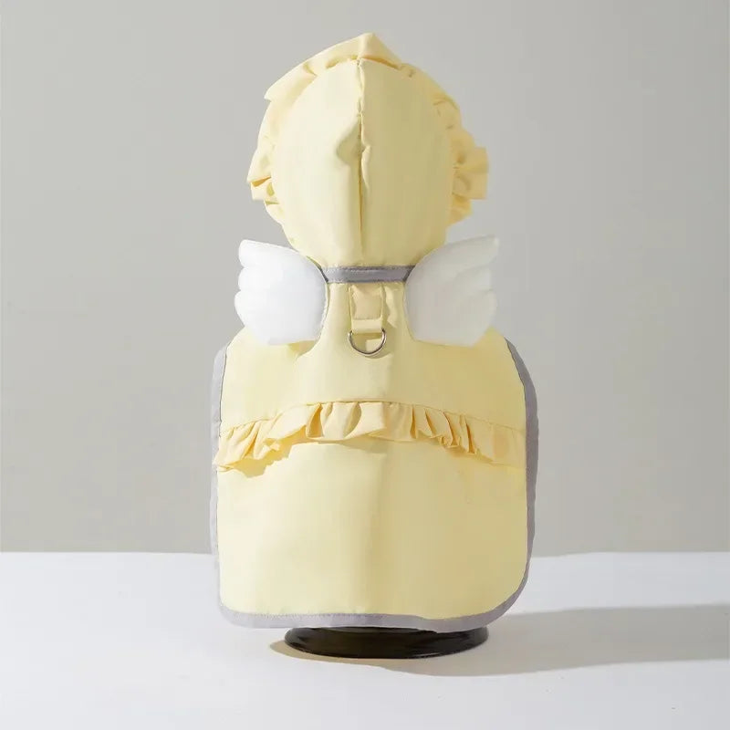 Pet Dog Angel Raincoat Summer Rain Waterproof Dog Clothes Small Dogs Out Cape Style Poncho Supplies Dog Accessories Pet Clothes