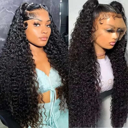5×5 Lace Front Wigs Human Hair Water Wave 13×4 1B Lace Frontal Wigs 200 Density Transparent Human Hair Wigs